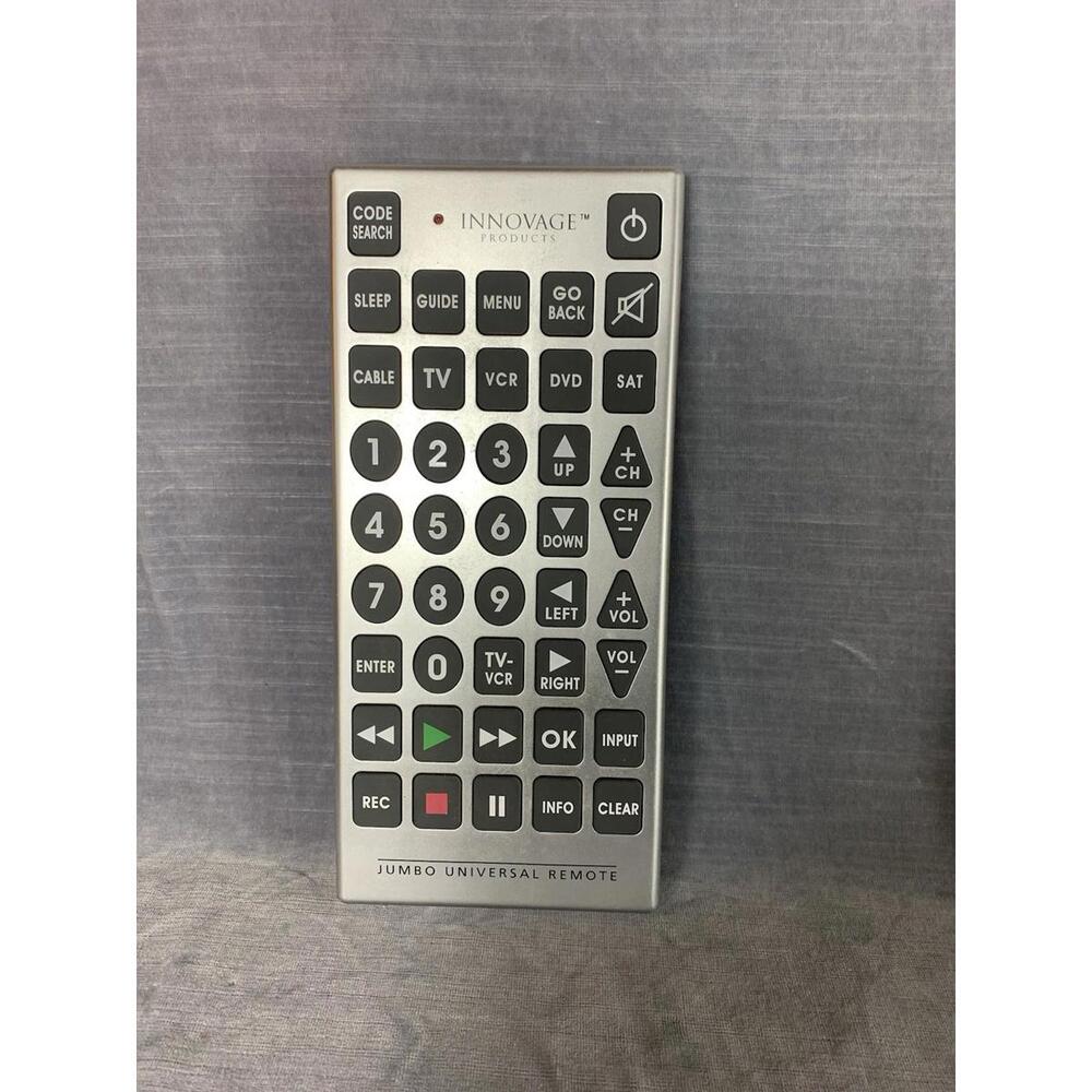 Innovage Jumbo Universal Remote Control Large Easy to Read Buttons Tested Works